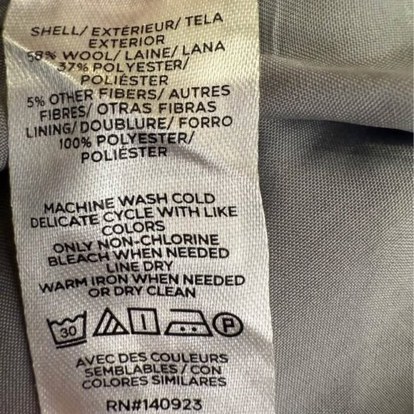 Women’s Loft NWT Gray Lined Straight Cropped Cuff Wool Blend Dress Pants-Size 12 - Picture 6 of 10